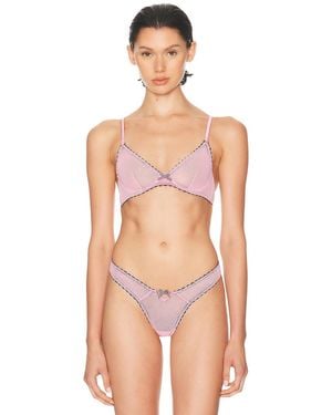Fleur du Mal Sabrina Mesh Demi Bra - Pink