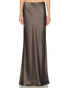 Enza Costa Silk Full Length Skirt - Brown