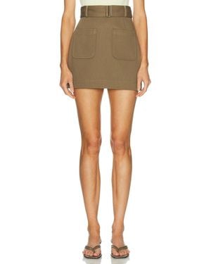 Matthew Bruch Belted Mini Skirt - Green