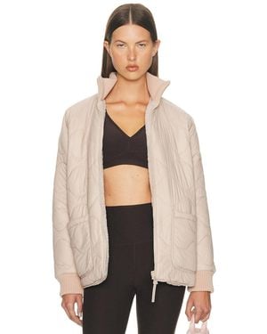 Beyond Yoga Reversible Quilted Fleece Jacket - Natural