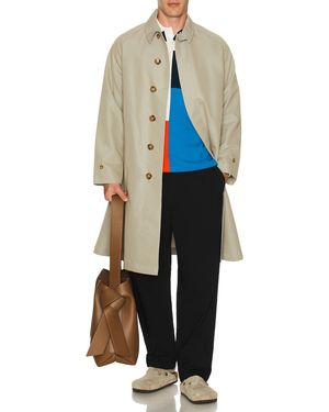 Beams Plus Balmacaan Coat T C Gabardine - Natural