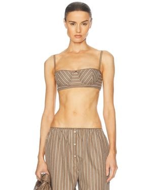 Helsa Pinstripe Poplin Bra - Multicolor