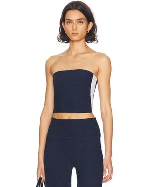 Beyond Yoga Spacedye Strapless Stripe Top - Blue