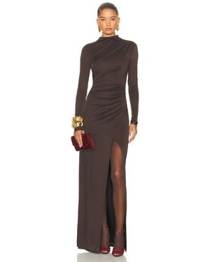 LAPOINTE Jersey Draped Gown - Brown