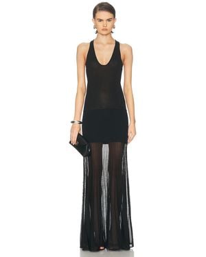 Brandon Maxwell Delphine Scoop Neck Racerback Gown - Blue