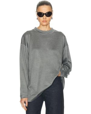 KHAITE Dylan Washable Silk Top - Gray