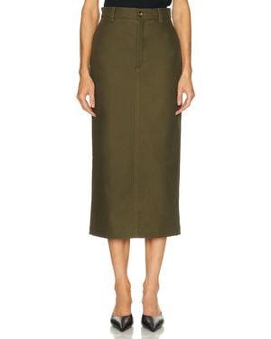 Wardrobe NYC Drill Midi Skirt - Green