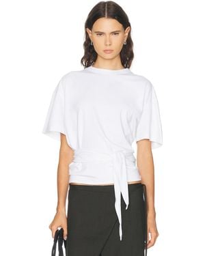 St. Agni Cotton Jersey Split Back Tee - White
