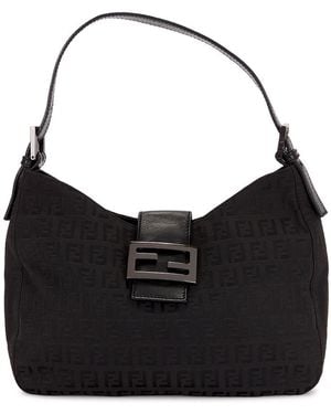 Fendi Zucchino Hobo Bag - Black