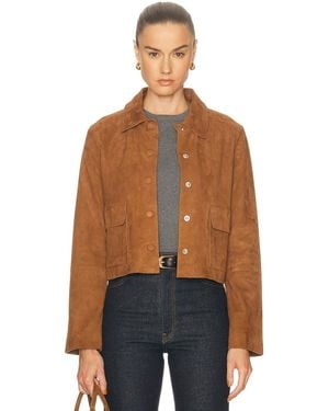 By Malene Birger Annie Cropped Suede Jacket - Multicolor