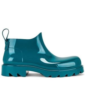 Bottega Veneta Shiny Rubber Boot - Blue