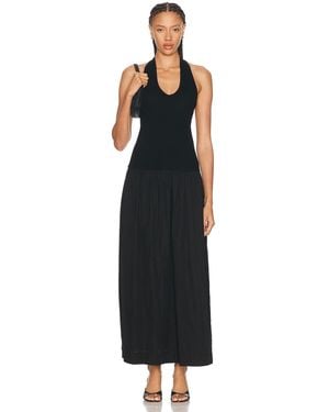 Enza Costa Cotton Halter Dress - Black