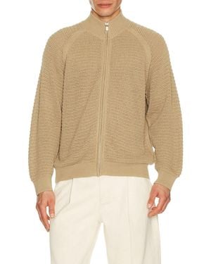 LE17SEPTEMBRE Open Knit Zip Up Cardigan - Natural