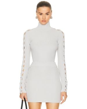 Alaïa Alaïa Long Sleeve Turtleneck Top - White