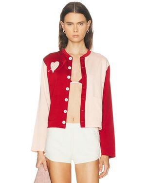 Bode Wonderland Cardigan - Red