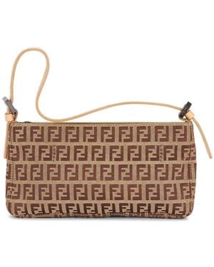 Fendi Zucchino Pochette Shoulder Bag - Brown