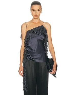 Christopher Esber Droplet Bead Crochet Trimmed Tank Top - Blue