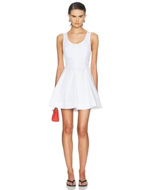 Brandon Maxwell Poppy Scoopneck Mini Dress - White