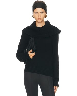 TOTEME Funnel Wool Knit Sweater - Black