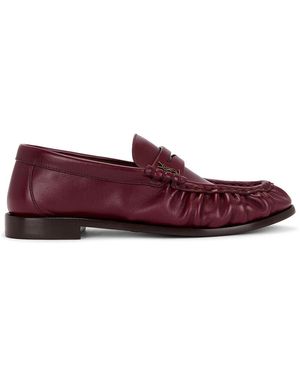 Saint Laurent Leather Loafer - Red