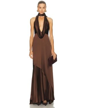 Monse Scarf Maxi Dress - Brown