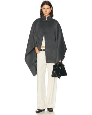 Rohe Double Faced Wool Pankou Closure Poncho - Black