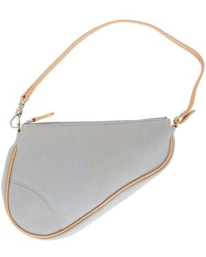 Dior Denim Pochette Saddle Bag - White