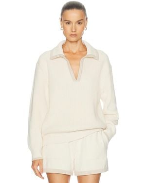 SRG Dae Contrast Polo Sweater - White