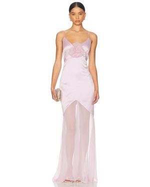 Alejandra Alonso Rojas Bias Gown With Flower - Pink