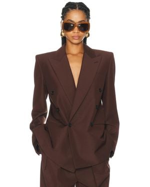 Saint Laurent Double Breasted Blazer - Brown