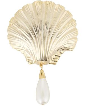 ROWEN ROSE Oversized Shell Brooch - White
