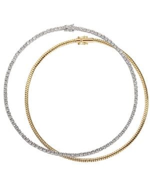 DEMARSON Ivy Tennis Necklace Set Of 2 - White