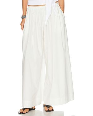 St. Agni Cotton Hybrid Wide Leg Pant - White