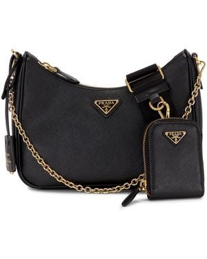 Prada Saffiano Re-Edition 2005 Shoulder Bag - Black