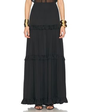 Saint Laurent Charmeuse Maxi Skirt - Black