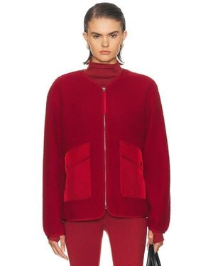 Varley Marina Collarless Fleece Jacket - Red