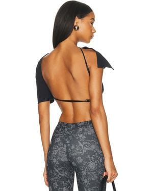 Jade Cropper Open Back T-Shirt - Blue