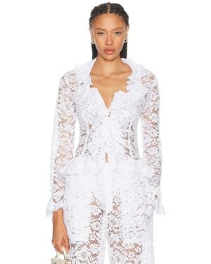 Ludovic de Saint Sernin Ruffle Blouse - White
