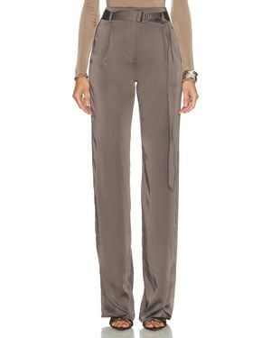 LAPOINTE Lightweight Satin Belted Pant - Brown