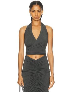 Norma Kamali Halter Wrap Top - Black