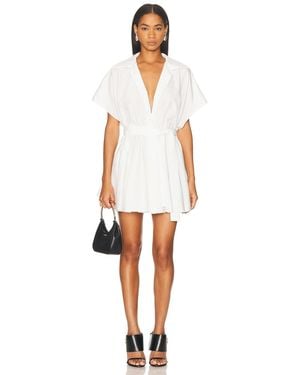 Norma Kamali Sleeveless Shirt Flared Mini Dress in White | Lyst