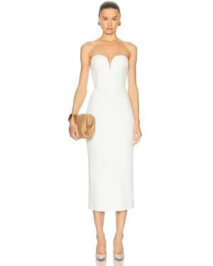 Sans Faff Evening Sweetheart Neckline Midi Dress - White
