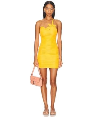 Christopher Esber Venusa Looped Cami Gather Dress - Yellow