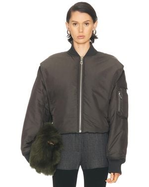 Jean Paul Gaultier Hidden Hood Detail Bomber Jacket - Gray
