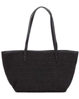 Fendi Zucchino Roll Tote Bag - Black