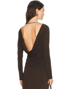 Helmut Lang Cowl Back Long Sleeve Top - Black