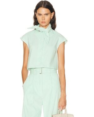 Matthew Bruch Tie Neck Button Up Shirt - Green