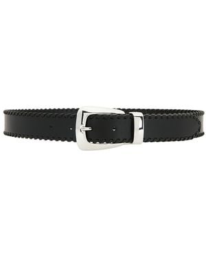 KHAITE Benny Whipstitch Belt - Black