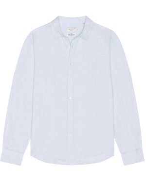 Club Monaco Slim Italian Linen Stripe Shirt - White