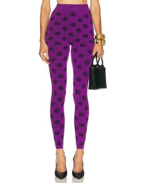 Dolce & Gabbana Logo Legging - Purple